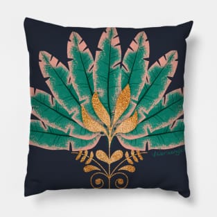 Art Deco Leaf Fan Pillow