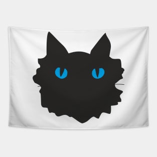 Black cat face Tapestry