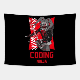 Female Coding Ninja Tapestry