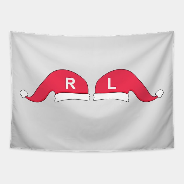 Left and Right Santa Hat X-Ray Markers - White Background Tapestry by Humerushumor