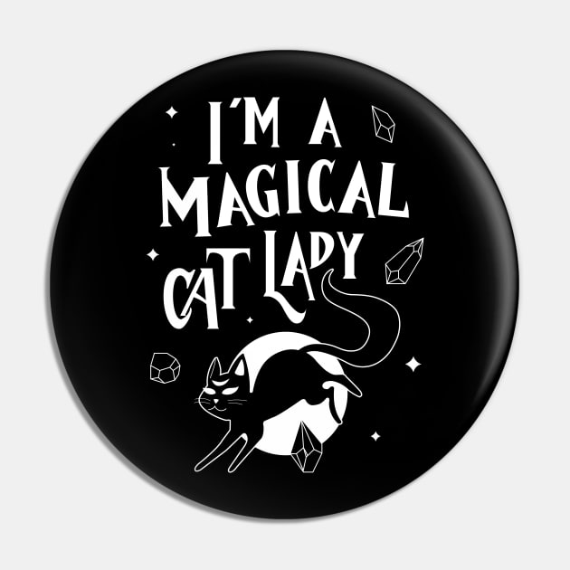 Witchy Magical Cat Lady Pin by Witchling Art