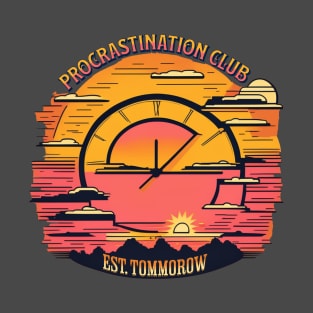 Sunset Procrastination Club Retro-inspired Funny T-Shirt