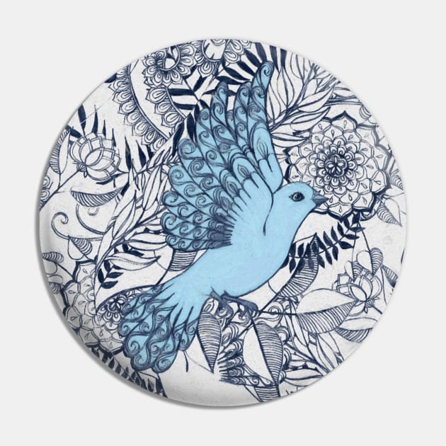 Flight of Fancy - navy, blue, grey Pin by micklyn