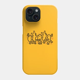 Vintage Keith Haring T-shirt | Wolf an People Dancing Phone Case