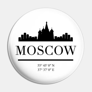 MOSCOW RUSSIA BLACK SILHOUETTE SKYLINE ART Pin