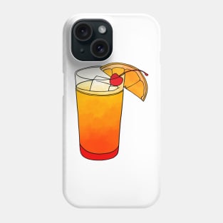 Tequila Sunrise Cocktail Watercolor Drink Phone Case