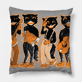 Vintage Halloween Minstrel Black Cat Pillow