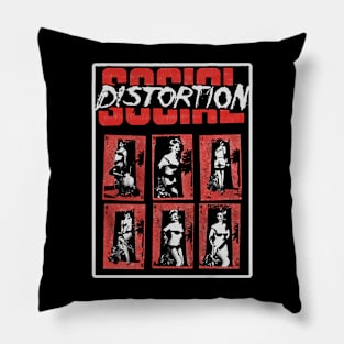 Women posed social distortion Pillow