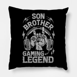 Son Brother Gaming Legend Gamer Gifts For Teen Boys Gaming Vintage Pillow