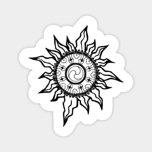 Black Sun Mandala Magnet