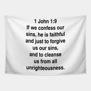 1 John 1:9  King James Version (KJV) Bible Verse Typography Gift Tapestry