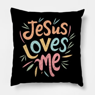 Jesus Loves Me - vintage design Pillow