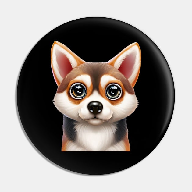 Woofin' Wonderful Alaskan Klee Kai Pin by Art By Mojo