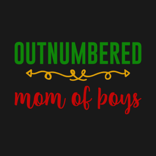 Outnumbered, Mom of Boys, African Colors T-Shirt