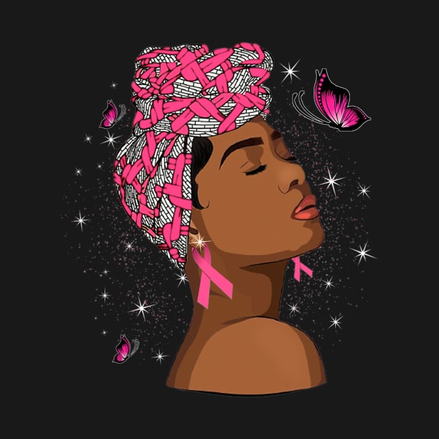 In October We Wear Pink Black Woman Breast Cancer by ShariLambert