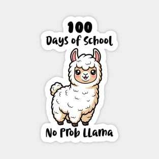 Cute Llama 100 Days of School Magnet