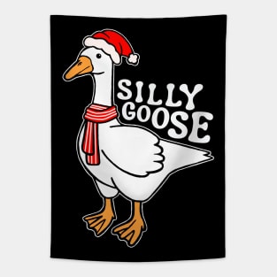 Silly Goose with Santa Hat Tapestry