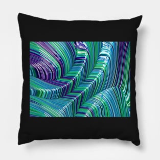 Turquoise and purple 3d effect fractal Pillow