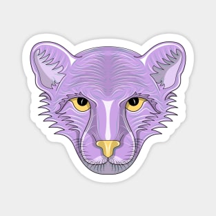 purple cheetah cartoon face Magnet