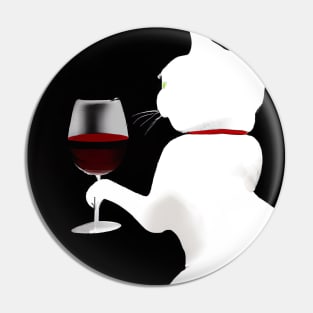 Cat with Wine Pin