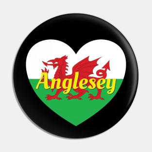 Anglesey Wales UK Wales Flag Heart Pin