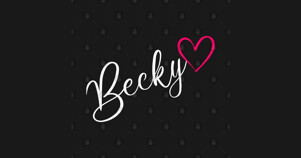 Becky Name Calligraphy Pink Heart Becky Name Plakat i Druk