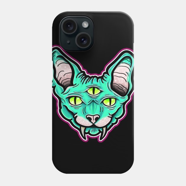 Sphynx cat minds eye Phone Case by Squatchyink