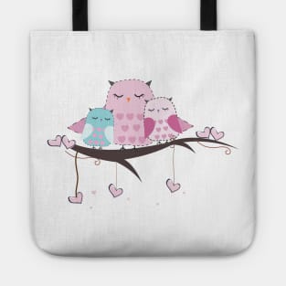 Baby owl, mother owl. Mother and child Tote