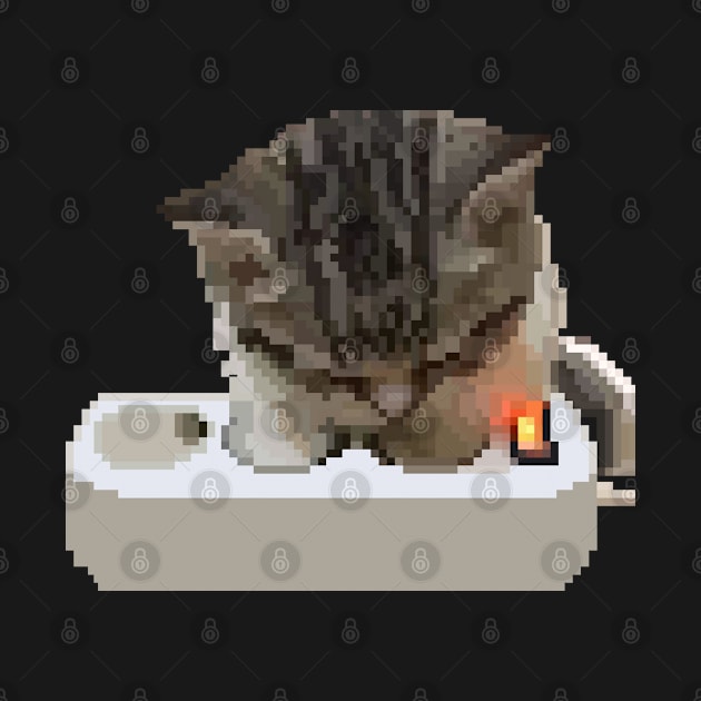 the charcing cat - pixelart by nurkaymazdesing