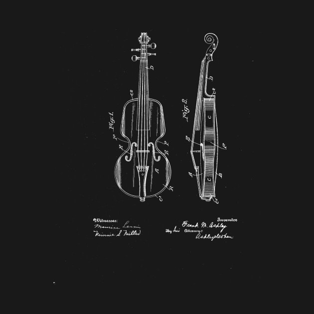 Violin Vintage Patent Drawing by TheYoungDesigns