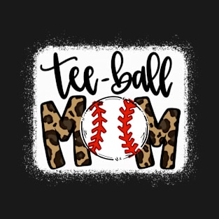 Tee Ball Mom Leopard Tee Ball Mama Christmas T-Shirt