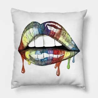 Rainbow Lips Pillow