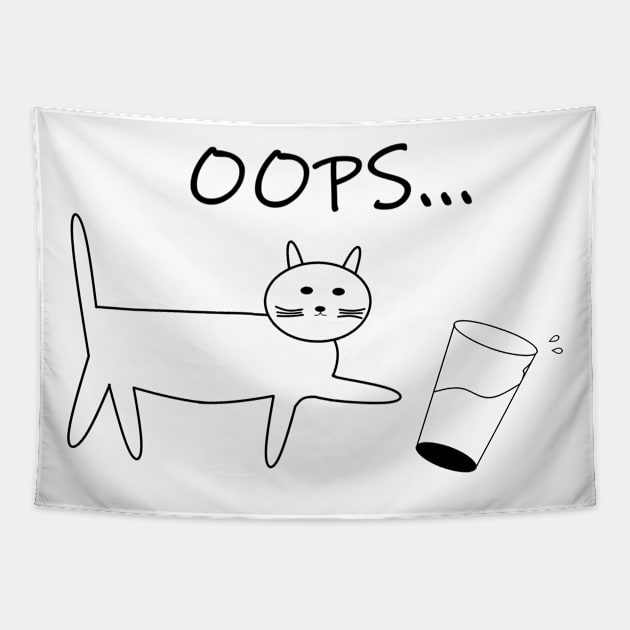 Cat oopsie Tapestry by Pektashop