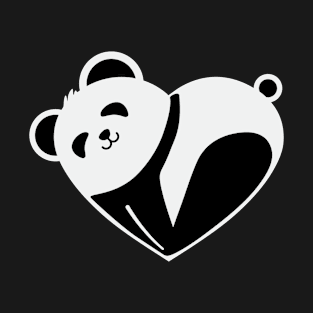 Panda Heart shape T-Shirt