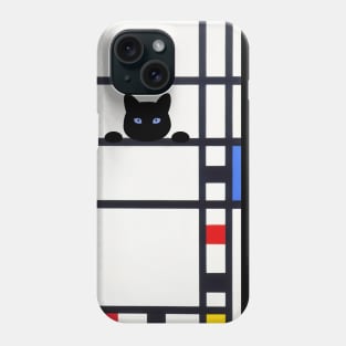 Mondrian Trafalgar Square with Cute Funny Cats Phone Case