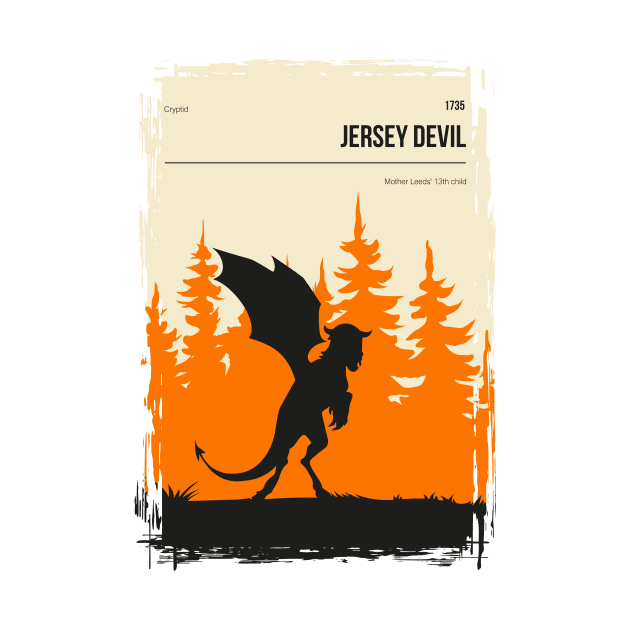 Jersey Devil Cryptid Book Cover Poster by jornvanhezik