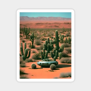 Area 51 - UFO Stop on the Desert Design Retro Magnet