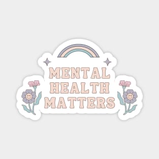 Mental Health Matters | Groovy Rainbow French Grey Magnet