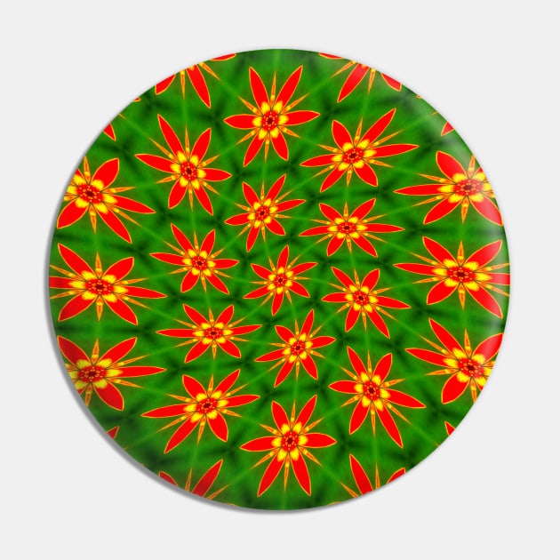 Red Blossom Pattern Pin by PatternFlower