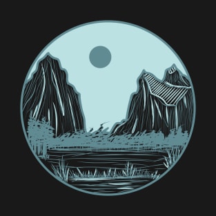 mountain nature artwork T-Shirt
