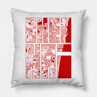 Chennai, India City Map Typography - Oriental Pillow