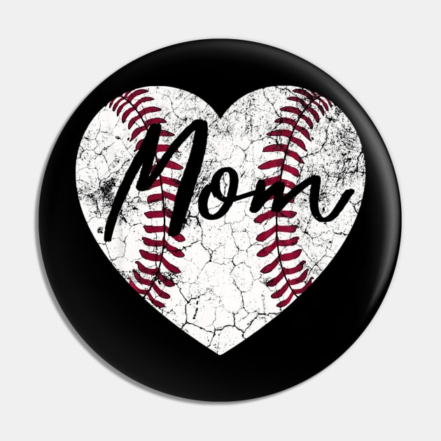 Baseball Softball Heart Mom Mothers Day Pin by Vigo