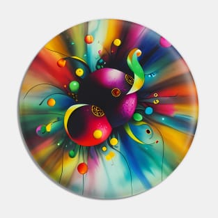 Baby Elephant - Colourful Vivid Abstract Art Pin