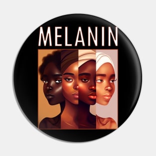 Afrocentric Melanin Shades Black Women Pin