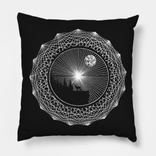 Deer Psychedelic Sun and Moon Pillow