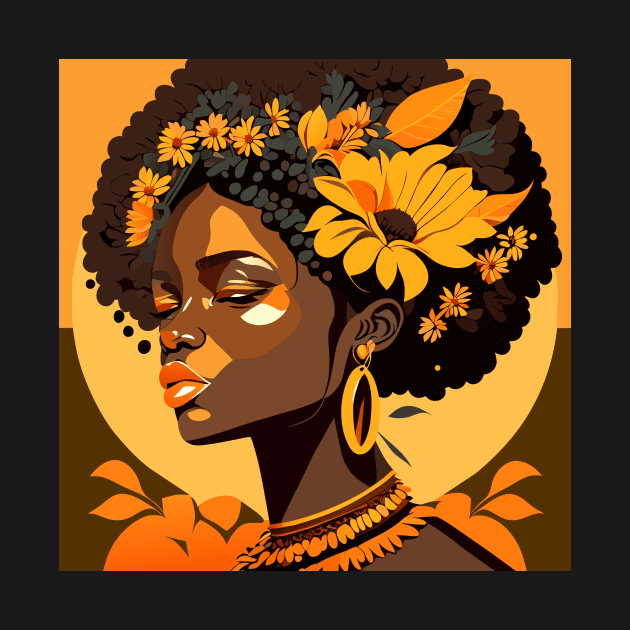 Afro Sunflower lady by Lilbangdesigns