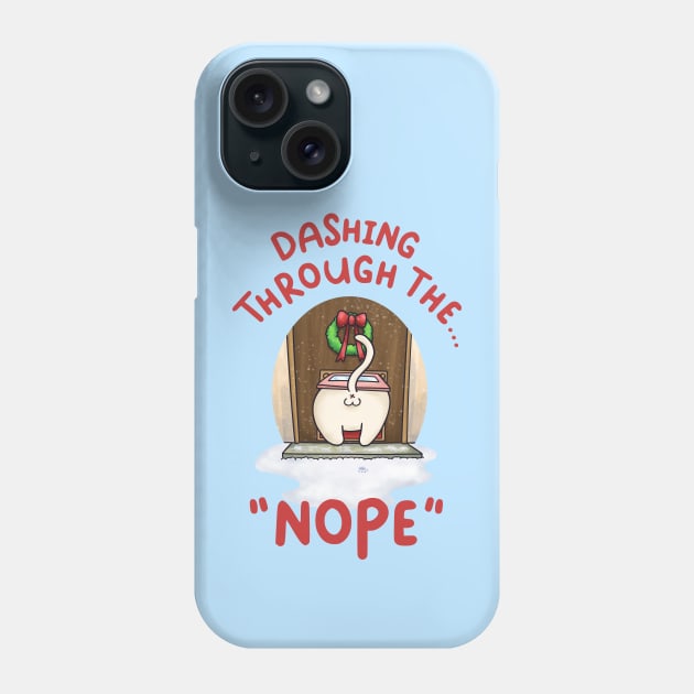 Dashing Through The No Cat Step Into Snow Phone Case by Takeda_Art