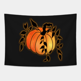 Cute Glowing Pumpkin Tapestry