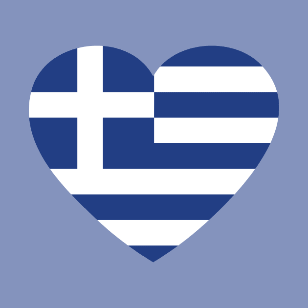 I Love Greece // Heart-Shaped Greek Flag by SLAG_Creative