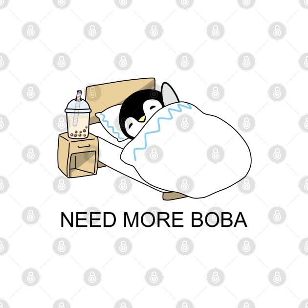 Little Penguin Chilling in Bed Needs More Boba! by SirBobalot